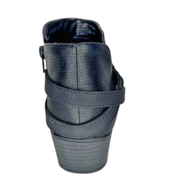 Harborsides Women's Memory Foam Black Strappy Almond Toe Bootie Office Career 6W - Picture 4 of 7